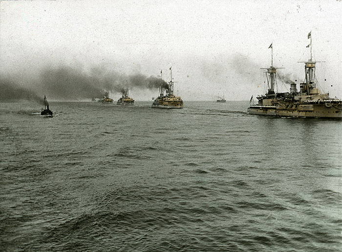 Die deutsche Flotte vor Kiel